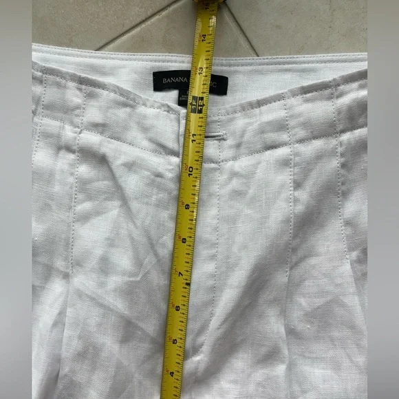 BANANA REPUBLIC White Linen Dress Pants Trousers Size 8 - Picture 7 of 10